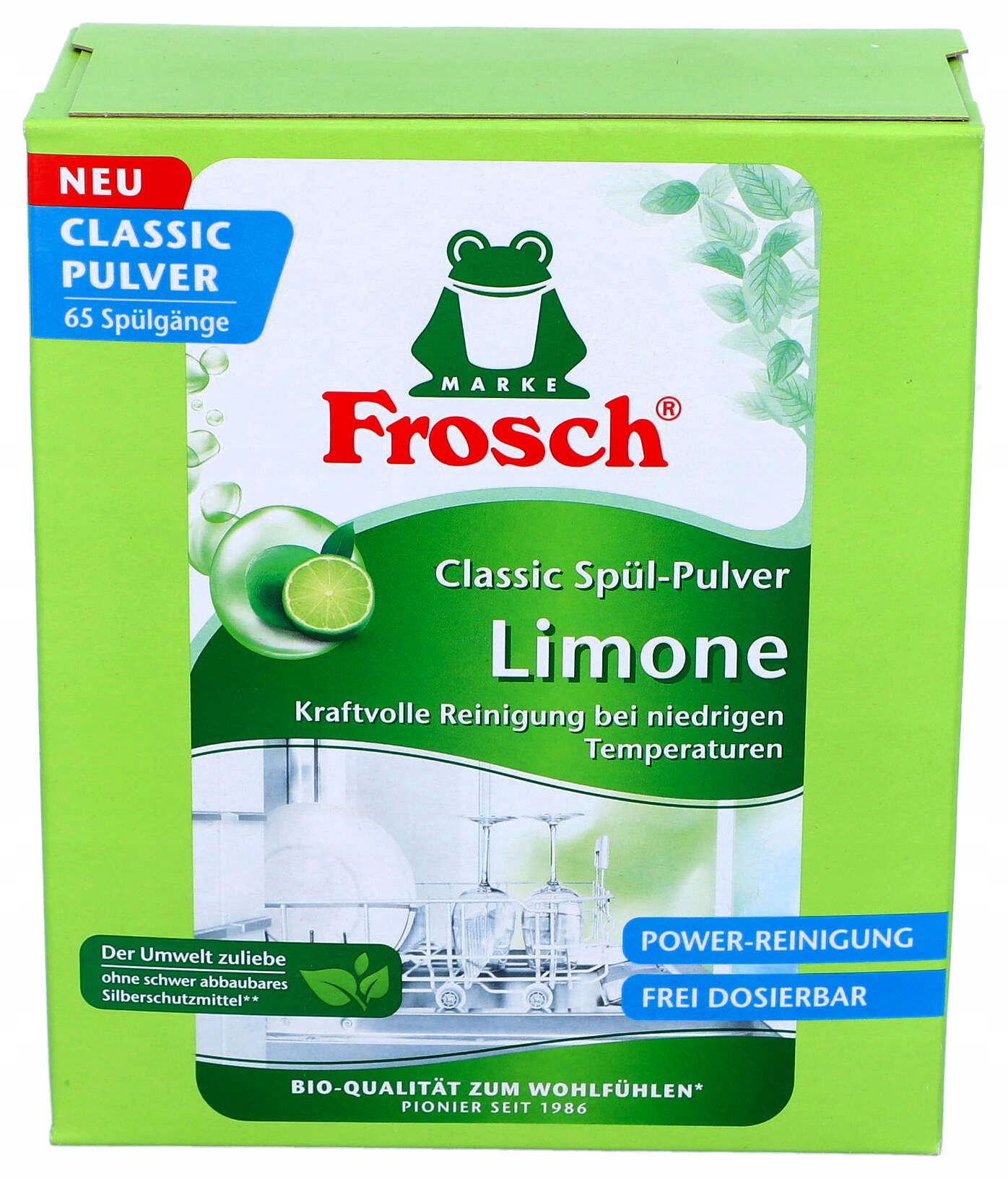 Frosch prášok do umývačky riadu na umývanie riadu limetka 65 cyklov 975 g
