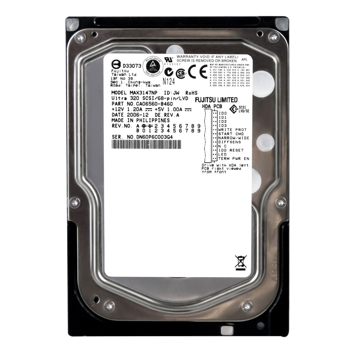 Fujitsu 147GB 15K 8MB Scsi U320 3.5'' MAX3147NP