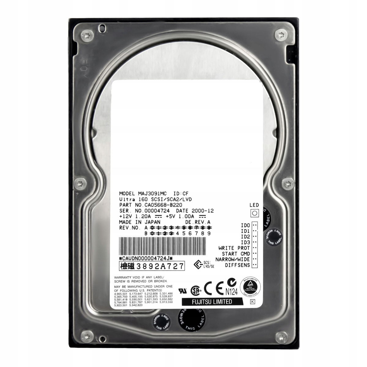 Fujitsu 9.1 Gb 10K 4MB Scsi U160 3.5'' MÁJ3091 MC