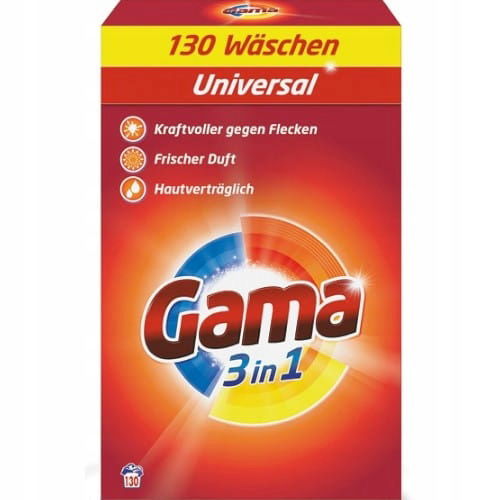Gama Universal Prací Prášok Na Bielu Bielizeň 3v1 130 Praní 7,8 kg