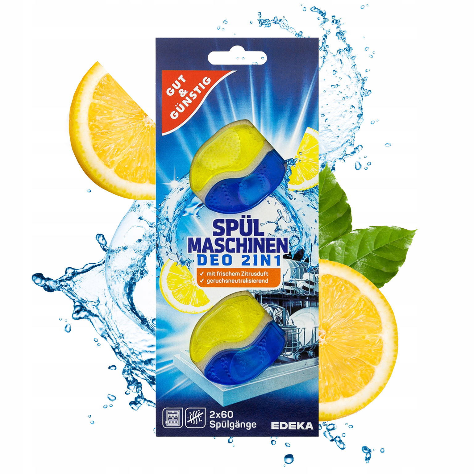 G&g Spul Maschinen Prívesok s vôňou do umývačky riadu, 2 ks, citrónový