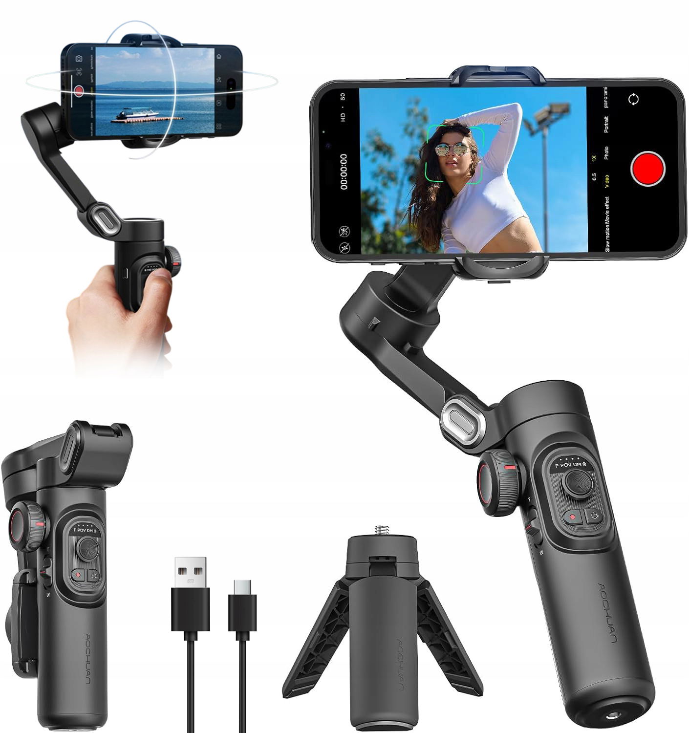 Gimbal Do Telefónu Ručný Stabilizátor Obrazu Ios Android Sledovanie 6.0