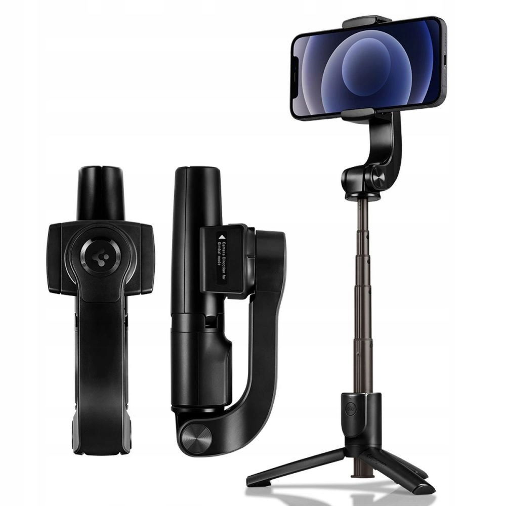 Gimbal Spigen S610W Bluetooth s selfie stickom čierny