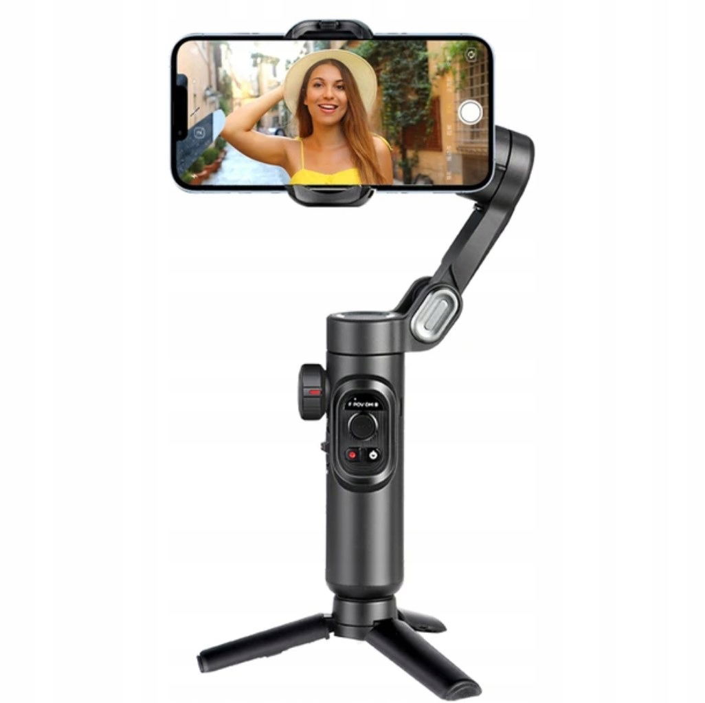 Gimbalový stabilizátor pre smartfóny iPhone Android s vstavanou Led lampou
