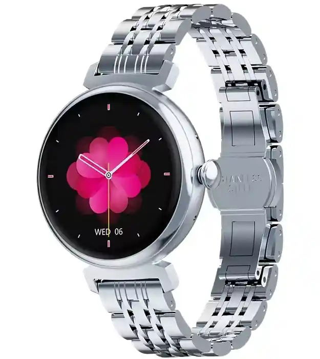 GlamourTech Silver Lux – dámske inteligentné hodinky s Amoled displejom a IP68