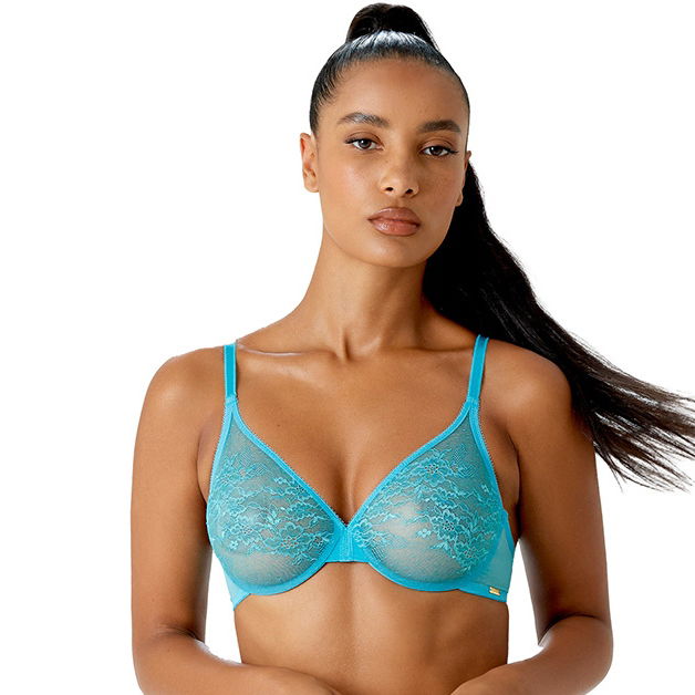 Gossard Podprsenka 70FF/32FF Glossies Lace 13001 Turquoise Sea