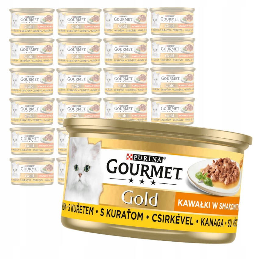 Gourmet Zlaté Kúsky Kurčaťa V Omáčke Vlhké Krmivo Pre Mačku 24x85g