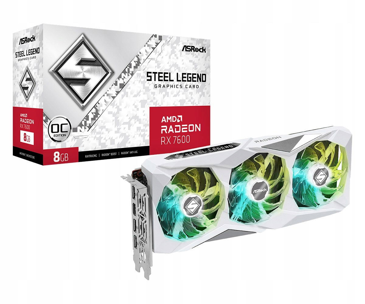 Grafická karta ASRock Radeon Rx 7600 Steel Legend 8GB Oc