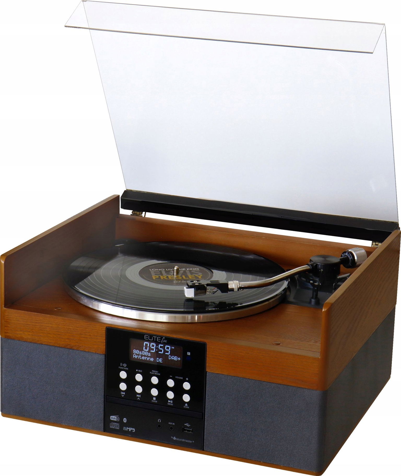 Gramofón Retro Soundmaster PL910 CD MP3 Usb Fm Dab+ Bluetooth Aux Rádio Rds