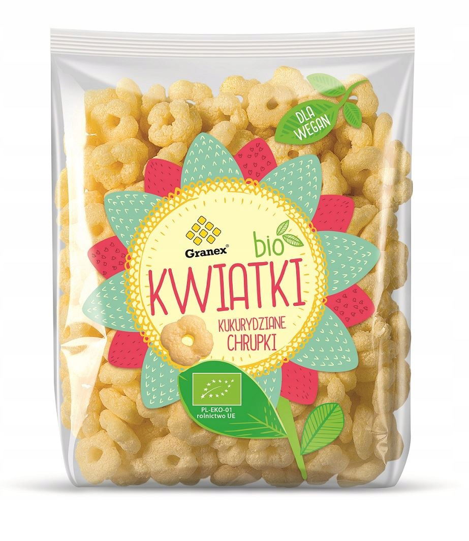 Granex Kukuričné chrumky Prírodné medvedíky Kvety Bio Eko 80 g