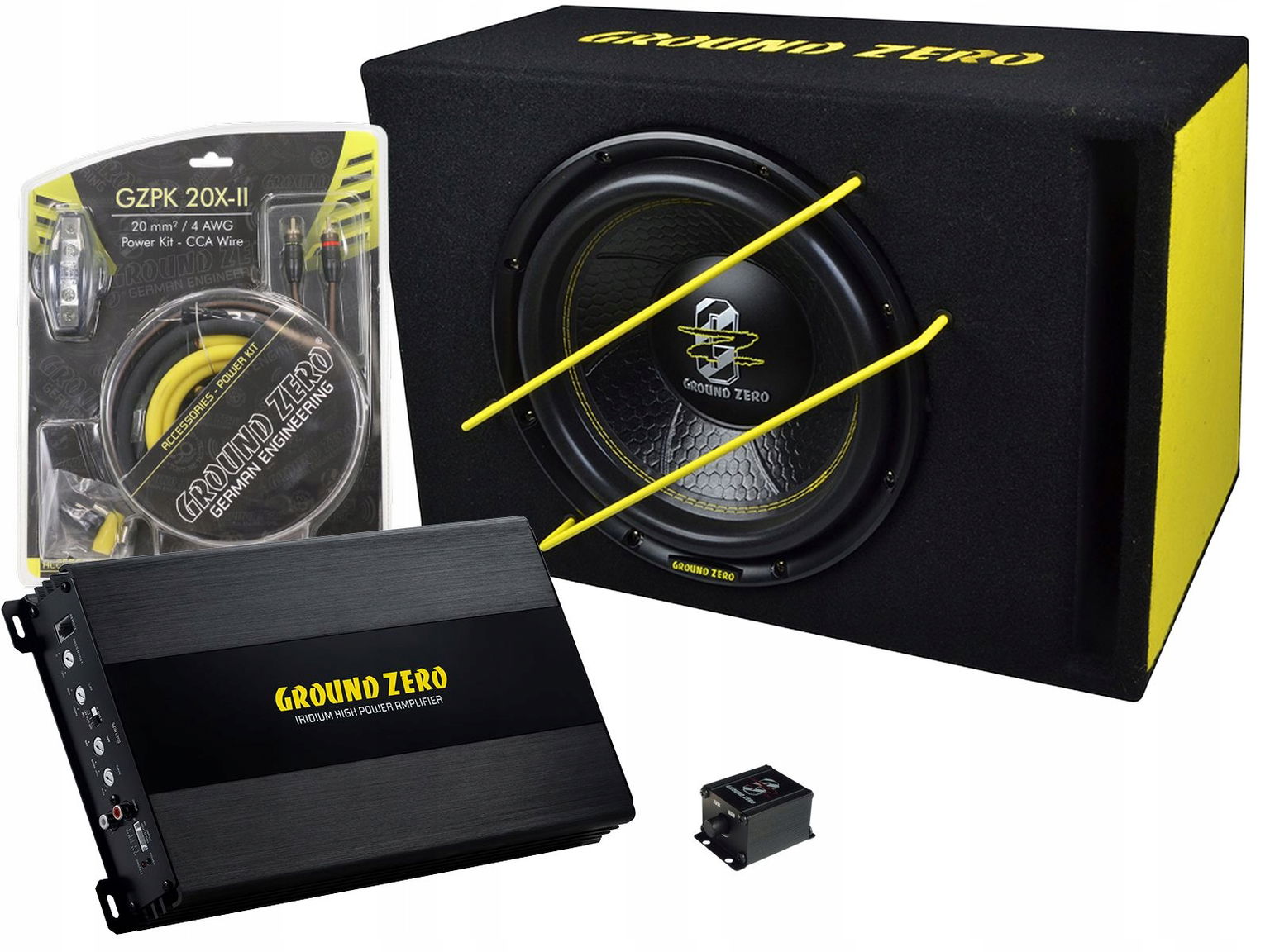 Ground Zero Gzib 12SPL Bass Kit-k sub zosilňovač káblov