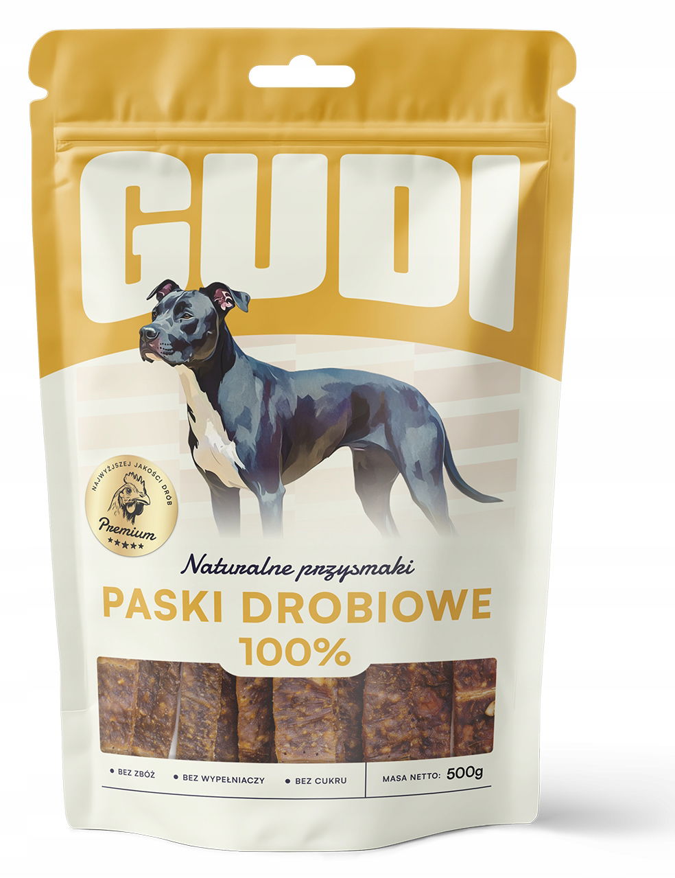 Gudi Pásky s kuracím mäsom 500g Prírodné hryzátka pre psa Chuť 100 % Mono
