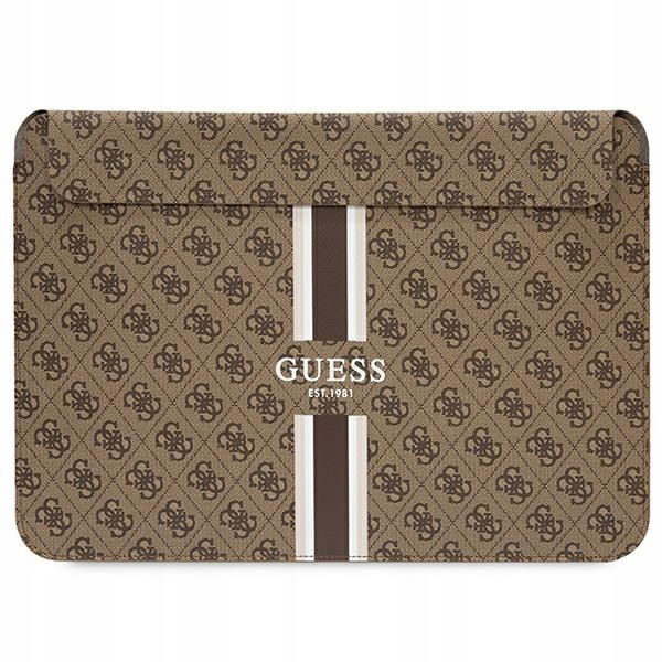 Guess 4G Printed Stripes Puzdro na notebook 14" Hnedé