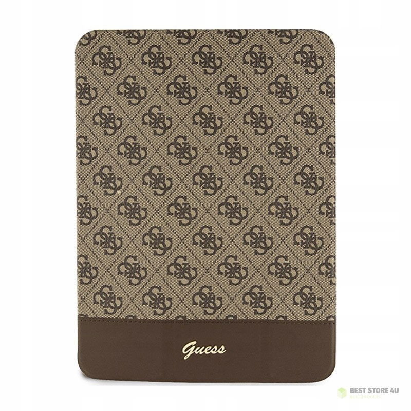 Guess 4G Stripe Allover Puzdro pre iPad 10.9" (2022) (hnedé)