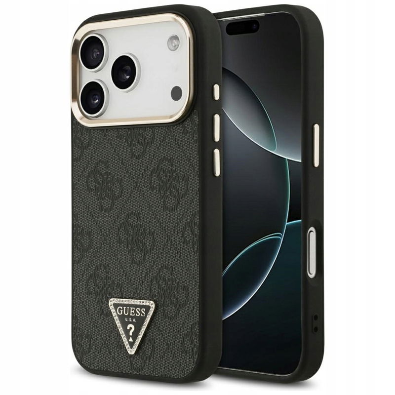 Guess 4G Triangle Logo MagSafe Puzdro na iPhone 17 Pro (čierne)