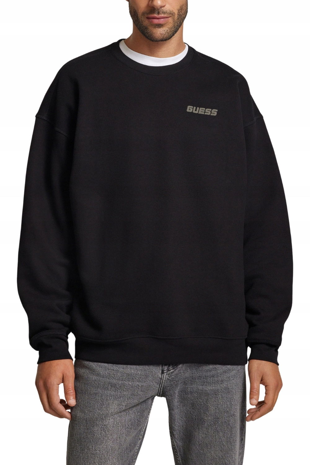 Guess Čierna pánska mikina Emis Cn XL