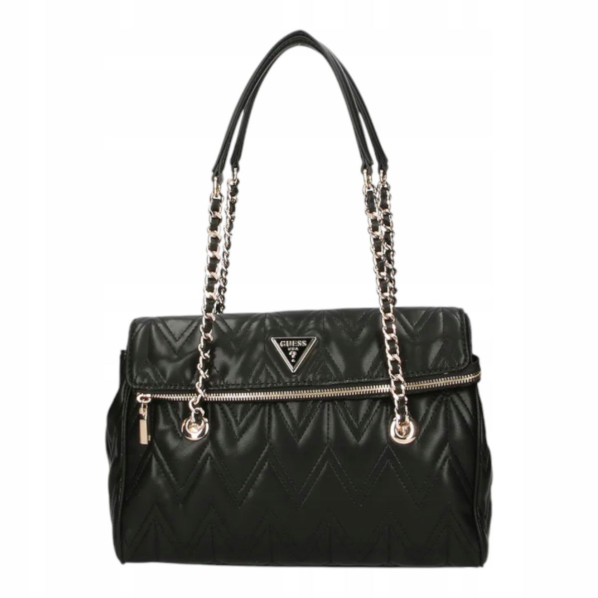 Guess Dámska Kabelka Eda 3 Comp Satchel Čierna