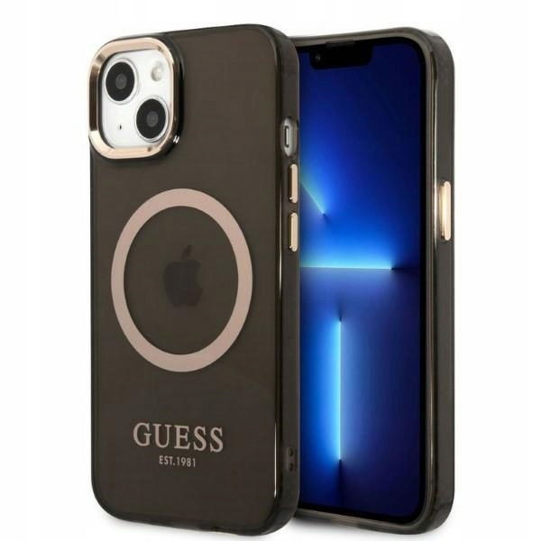 Guess GUHMP13MHTCMK iPhone 13 14 15 6.1" čierny/black hard case Gold Ou