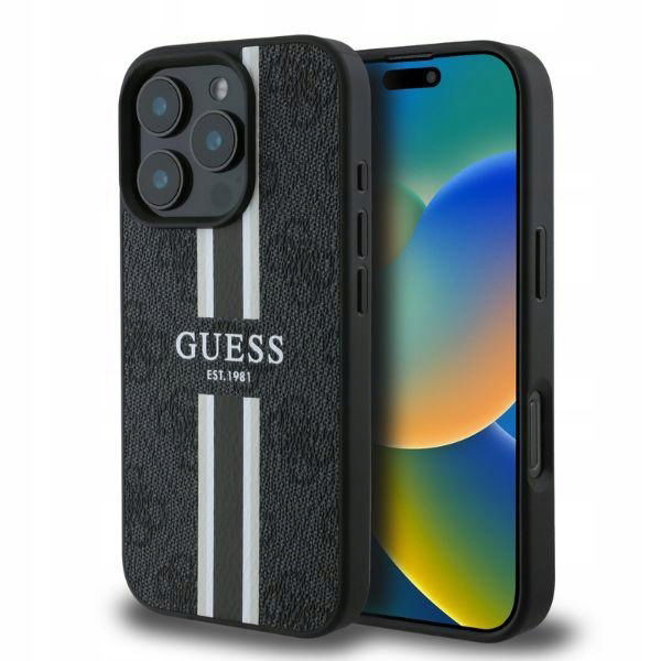 Guess GUHMP16LP4RPSK iPhone 16 Pro 6.3" čierny/čierny hardcase 4G Printed St