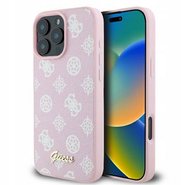 Guess GUHMP16LPGPYSP iPhone 16 Pro 6.3" ružový/pink hardcase Peony Script L