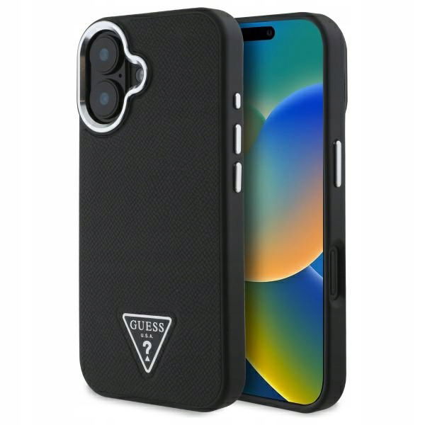 Guess GUHMP16SPGTSPSK iPhone 16 6.1" čierna/čierna hardcase Grained Triangle