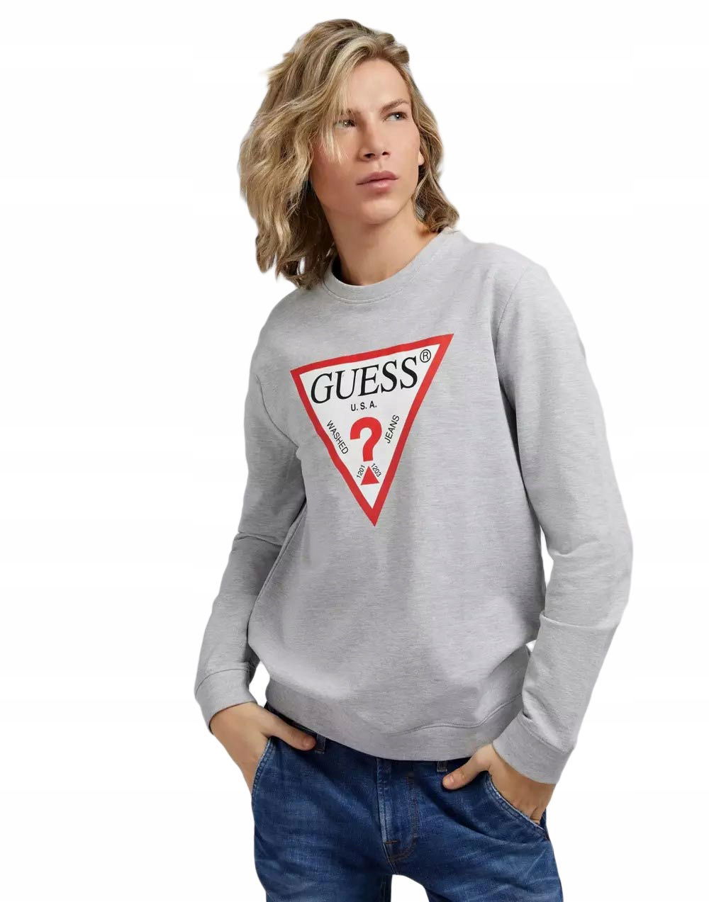 Guess Pánska Mikina Audley Cn Fleece Šedá veľ. M