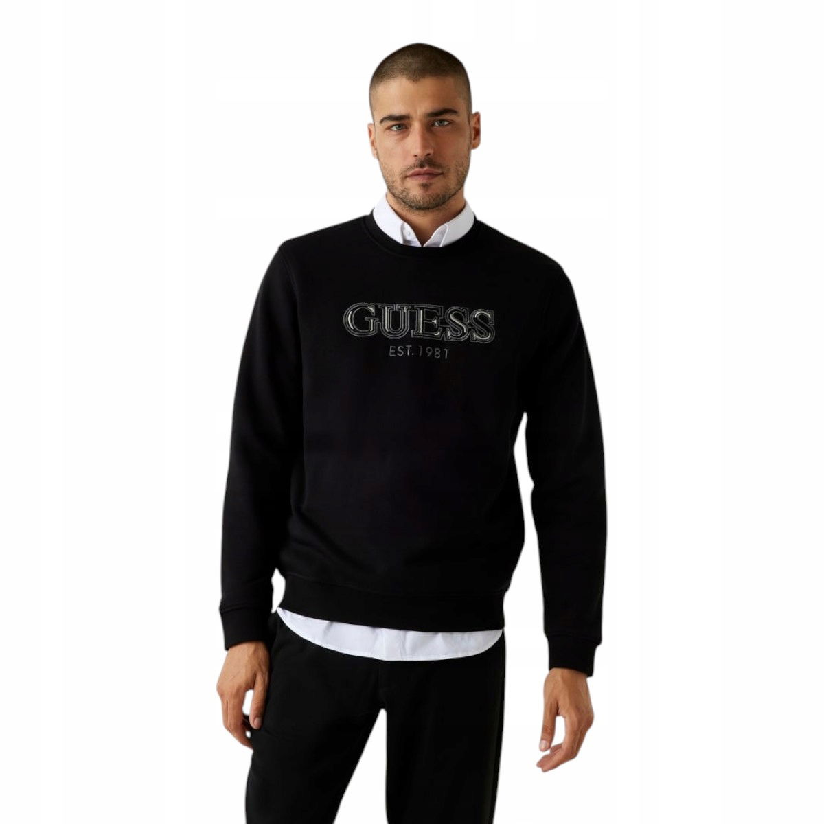 Guess Pánska Mikina Cn Basic Sweatshirt Čierna r.XL