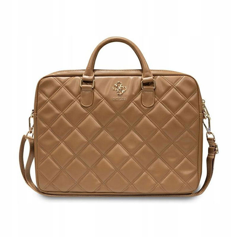 Guess Quilted 4G Computer Bag Taška na notebook 15" 16" (hnedá)