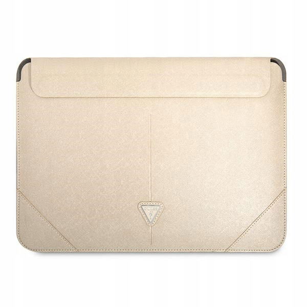 Guess Sleeve GUCS16PSATLE taška na notebook 16" béžová Saffiano Triangle