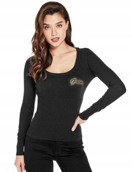 Guess sveter Zhuri Ribbed Logo Sweater M