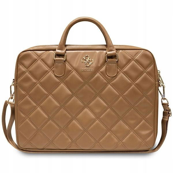 Guess Taška 16" hnedá/brown Quilted 4G