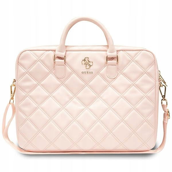 Guess Taška 16" ružová/pink Quilted 4G
