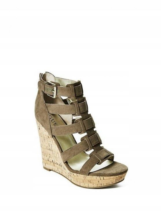 Guess topánky Tyfany Gladiator Wedge Sandals medium brown fabric 37,5