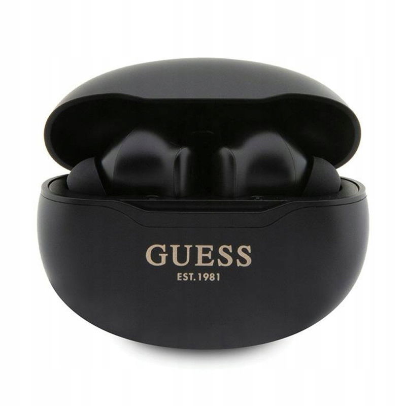 Guess True Wireless slúchadlá Tws nabíjacie puzdro (čierne)