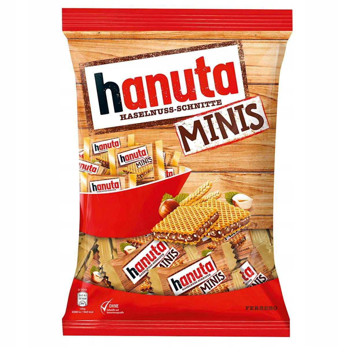 Hanuta minis oblátky s krémom a orechmi 220 g z Nemecka