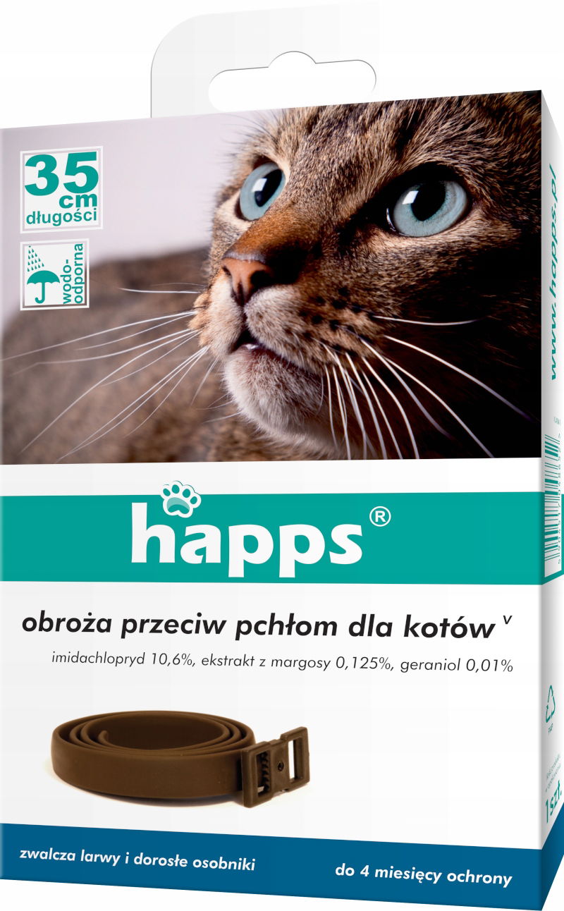 Happs Obojok proti blchám pre mačky 35 cm