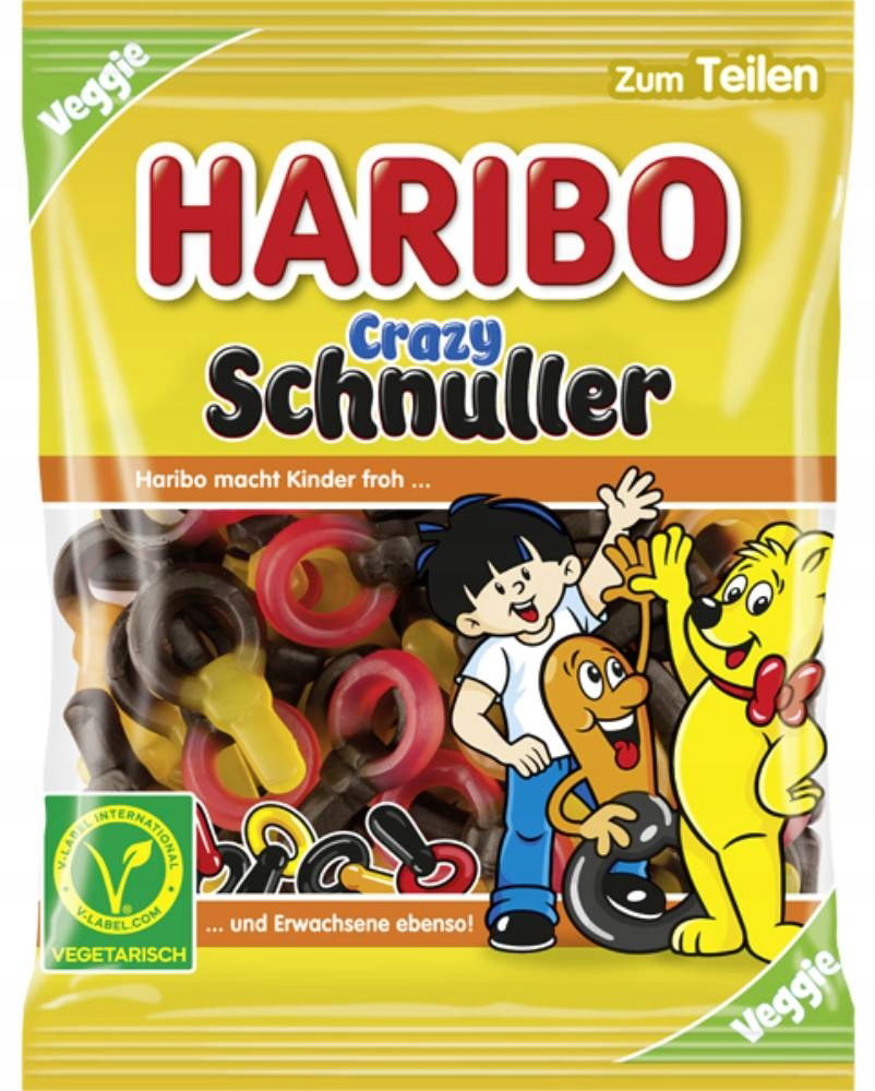 Haribo Crazy Schnuller gélové vegetariánske cumlíky 175 g z Nemecka