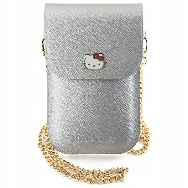 Hello Kitty Kabelka Hkowbpghdlms strieborná/silver Leather Metal Logo Chain