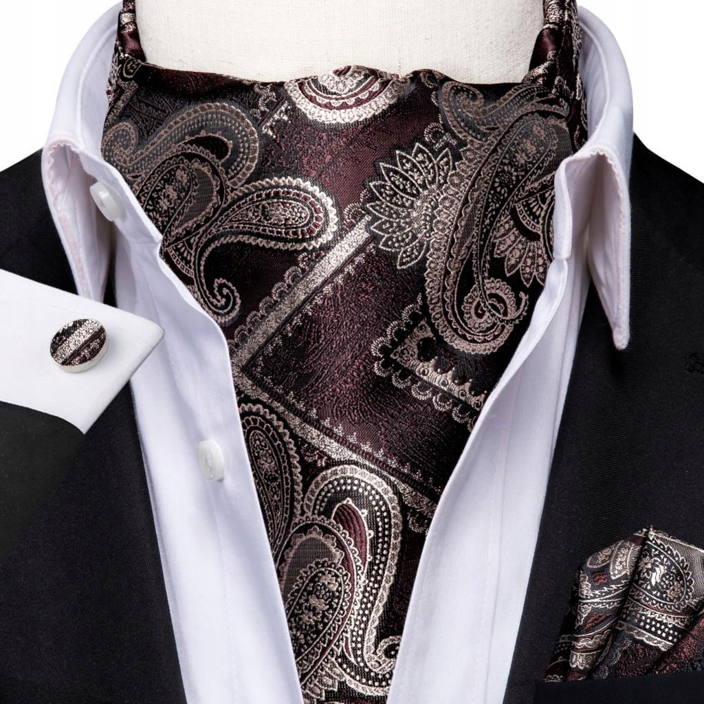 Hodvábna kravata Ascot Žakárová Módny set