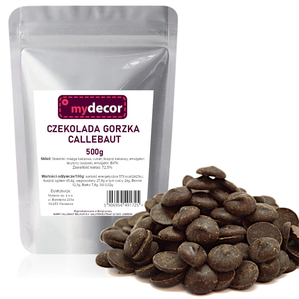 Horká čokoláda v pastilkách 72,5% Callebaut 0,5 kg