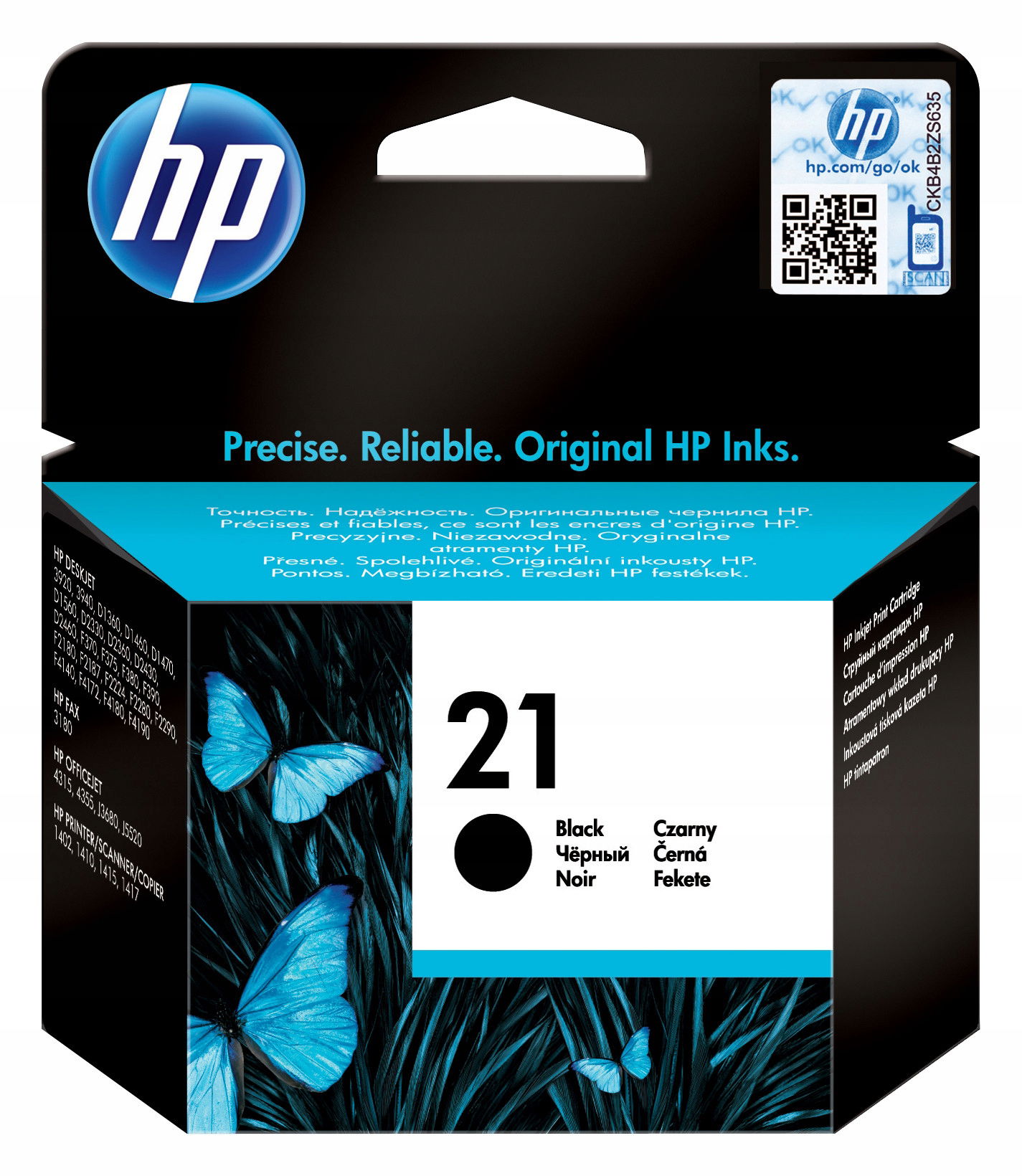 Hp 21 originálna atramentová náplň čierna