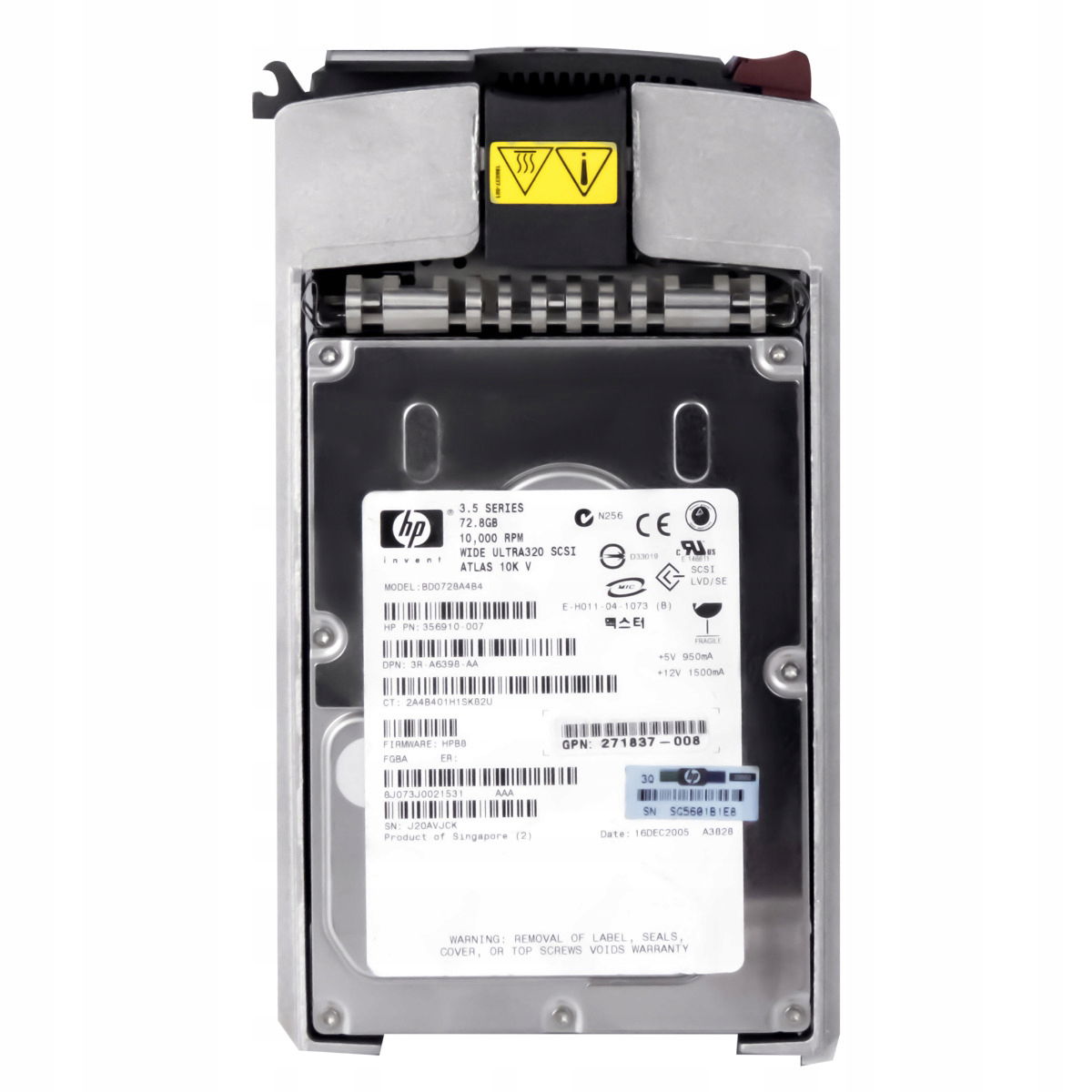 Hp 356910-007 73GB 10K 8MB Scsi U320 3.5'' BD0728A4B4