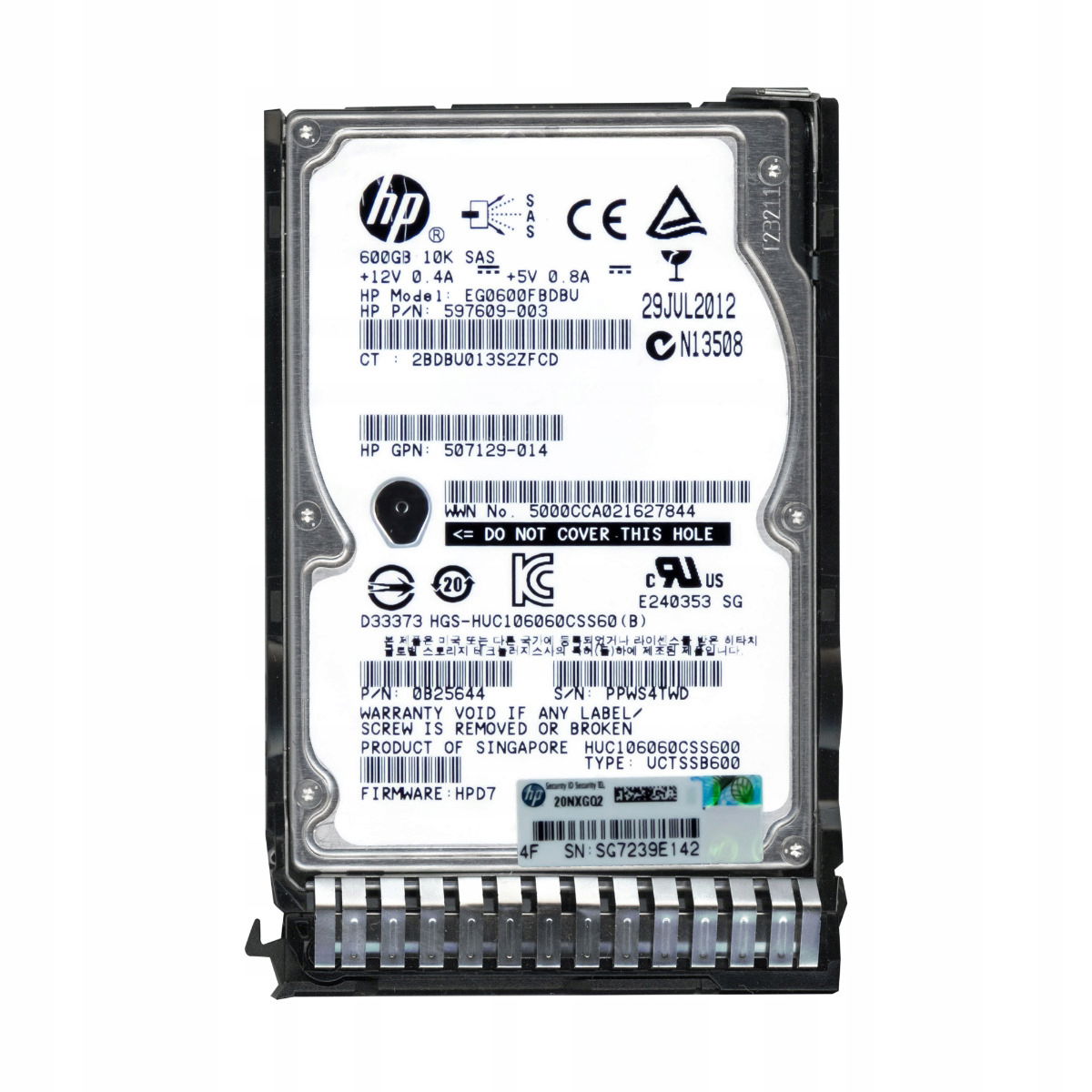 Hp 597609-003 600GB 10K 64MB SAS-2 2,5'' EG0600FBDBU