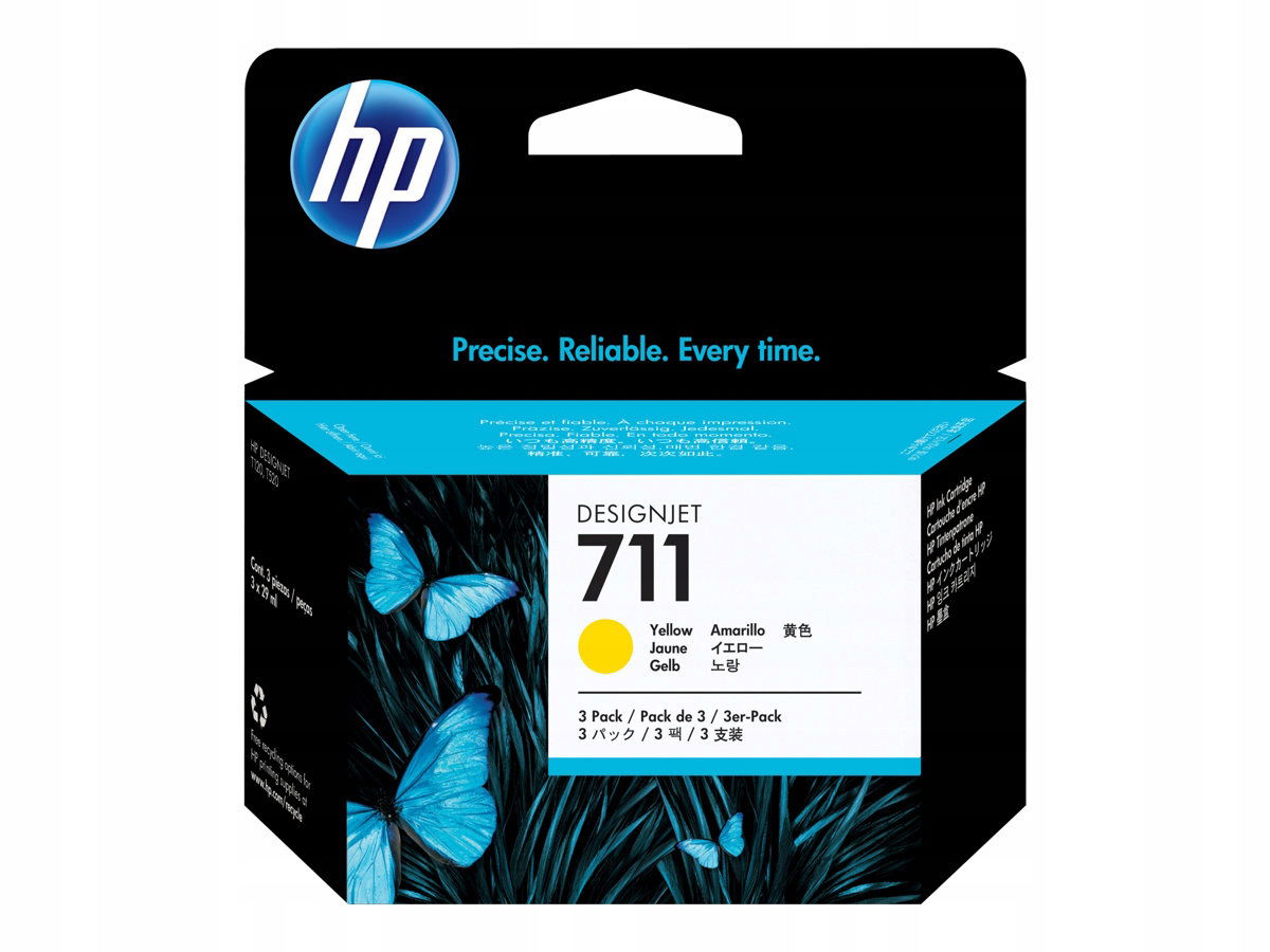 Hp 711 Žlté trojbalenie originálnych atramentov CZ136A