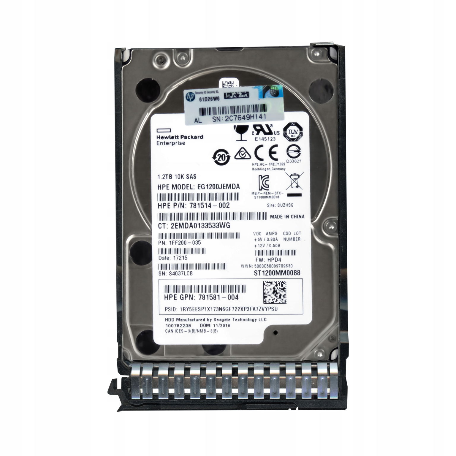 Hp 781514-002 1,2 Tb 10K SAS-3 2,5'' EG1200JEMDA