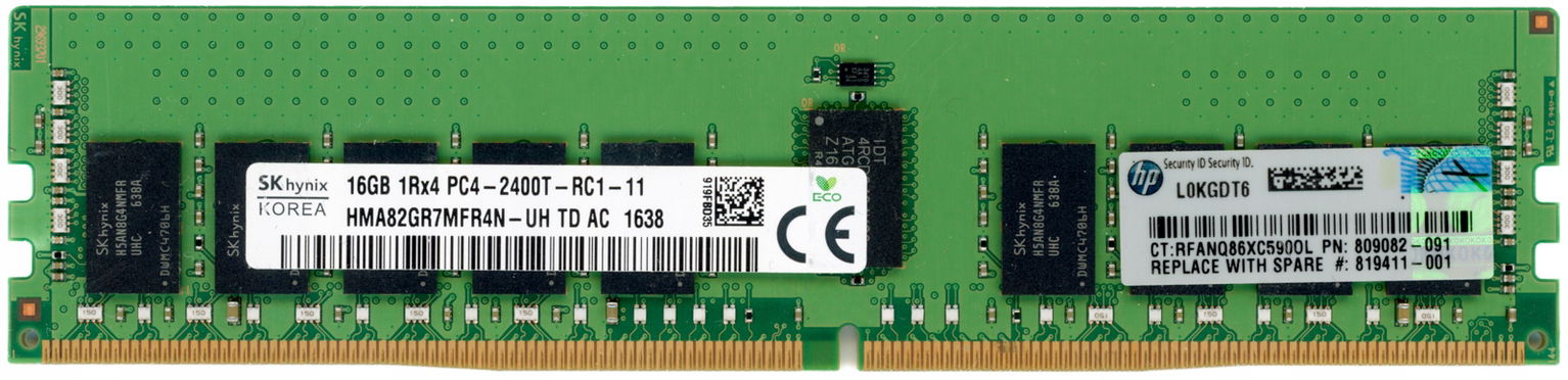 Hp 809082-091 16GB DDR4 2400MHz Ecc HMA82GR7MFR4N-UH