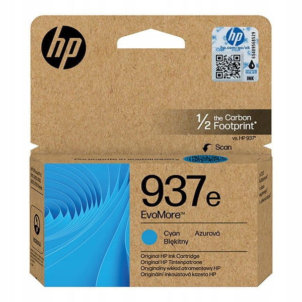 Hp originálny 937e ink EvoMore 4S6W6NE, cyan, 1650s