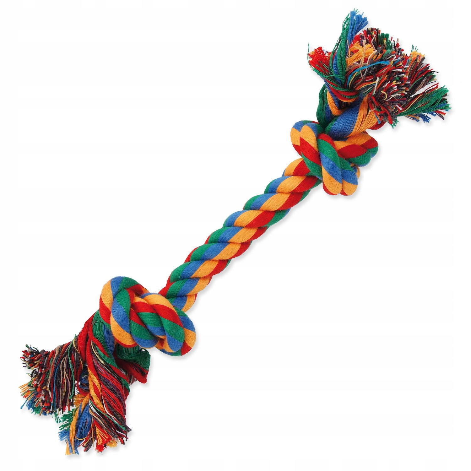 Hračka Dog Fantasy uzol bavlnený farebný 2 knôty 25cm