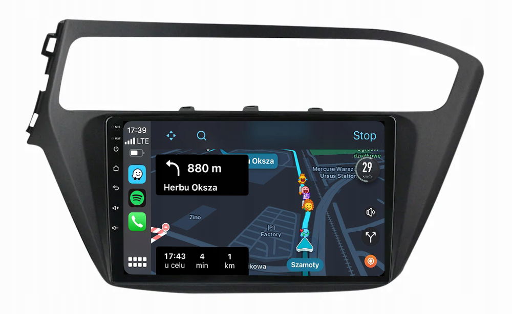 Hyundai i20 2014-2020 Radio Navigácia Android Carplay Mapy