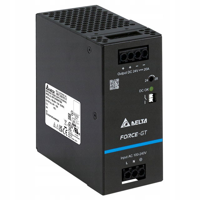 Impulzný napájací zdroj Din 24V 20A DRF-24V480W1GBA Delta Electronics